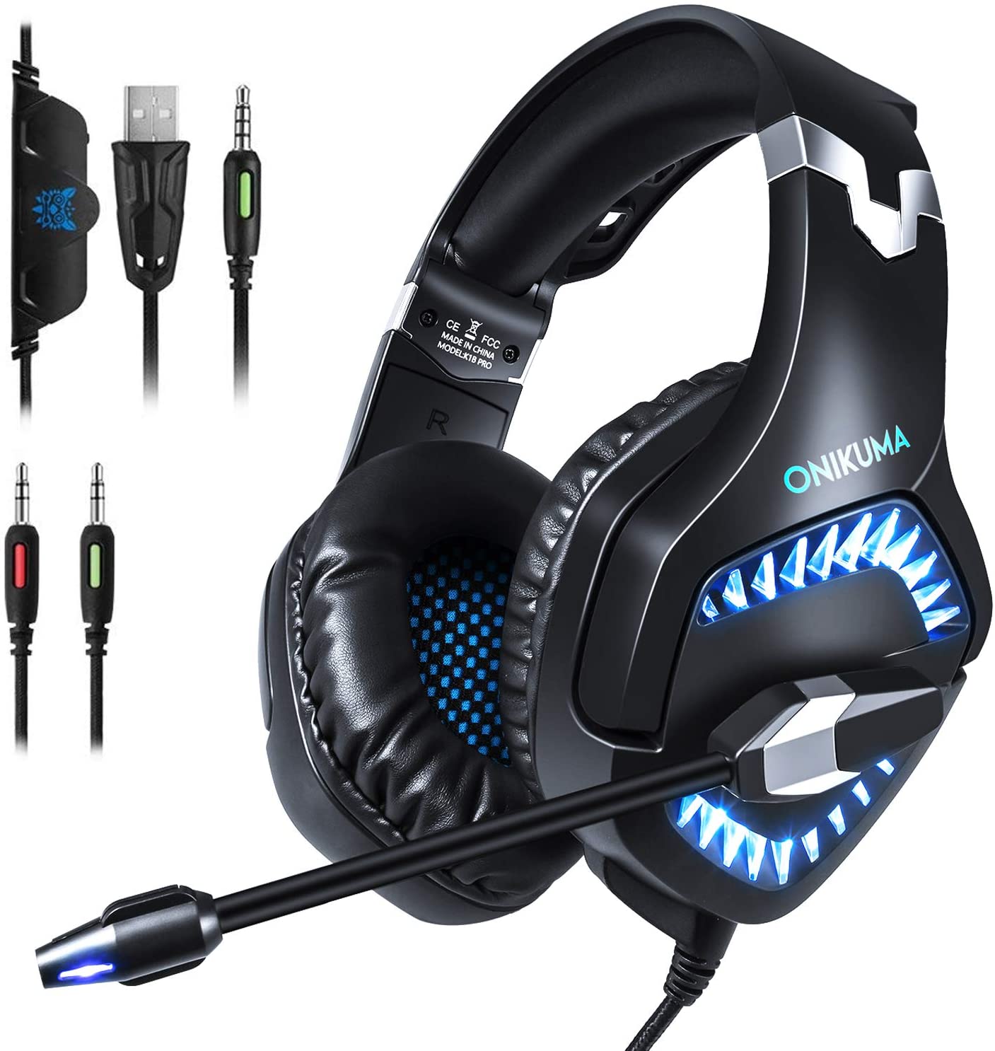 Gaming Headset,E-BLUE Xbox One PS4 Microsoft Gaming Headphone,Playstation Headset with Mic and Volume Control Stereo for Boys Girls (No adapter included)