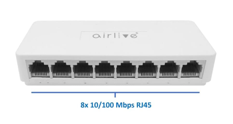 8-port SOHO Fast Ethernet Switch, Plug and Play